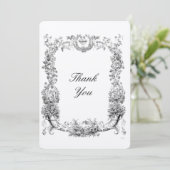 Barokische Rococo-grens met hart Bedankkaart (Staand voorkant)