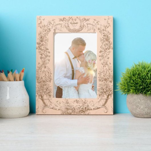 Barokische Rococo-grens met hart Gegraveerde Lijstjes