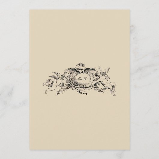 Barokische Rococo-grens met hart Menu (Achterkant)