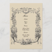 Barokische Rococo-grens met hart Menu (Voorkant)