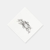  Barokische Rococo-grens met hart Servet (Hoek)