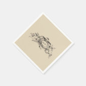 Barokische Rococo-grens met hart Servet (Hoek)