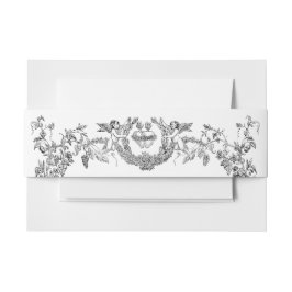  Barokische Rococo-grens met hart Uitnodigingen Wikkel