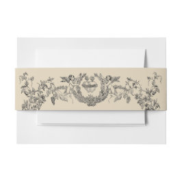  Barokische Rococo-grens met hart Uitnodigingen Wikkel