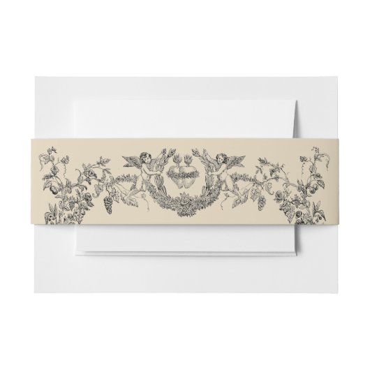 Barokische Rococo-grens met hart Uitnodigingen Wikkel (Voorkant Voorbeeld)