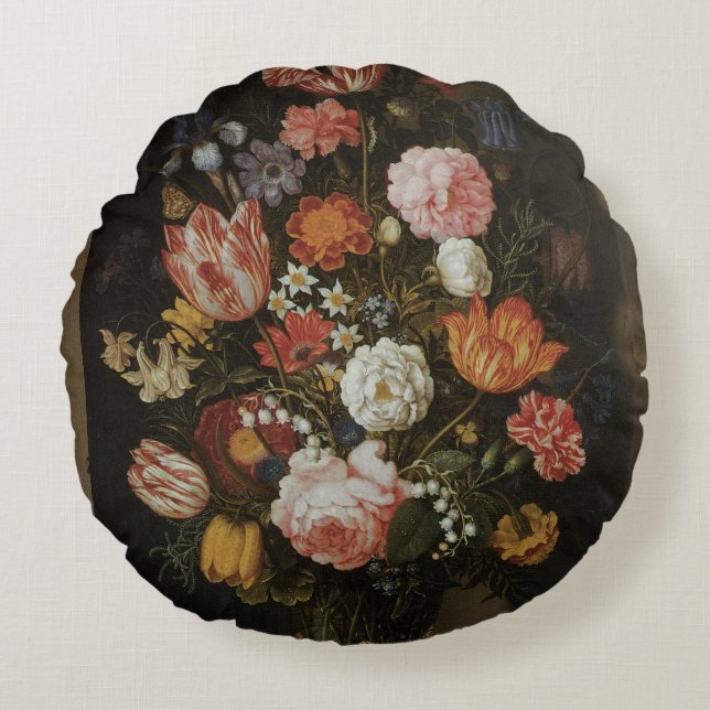  barokje, bloeiend stuk van Bosschaert, ouder Rond Kussen (Voorkant)