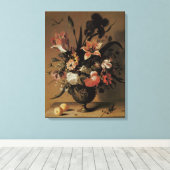  barokje, floral, nog steeds in bloei canvas afdruk (Insitu (Houten vloer))