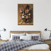 barokje, floral, nog steeds in bloei canvas afdruk (Insitu (Slaapkamer))