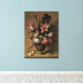 barokje, floral, nog steeds in bloei canvas afdruk (Insitu (Houten vloer))