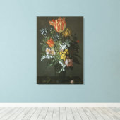 barokje, floral, nog steeds in bloei canvas afdruk (Insitu (Houten vloer))