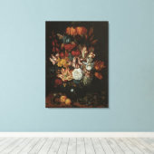  barokje, floral, nog steeds in bloei canvas afdruk (Insitu (Houten vloer))