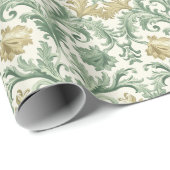 Barokke Acanthus blad en bloemenpatroon Cadeaupapier (Rol Hoek)