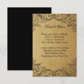 Barokke Antiek gouden huwelijkscaarten Informatiekaartje (Voorkant / Achterkant)