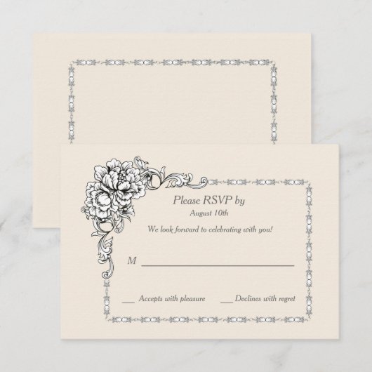 Barokke Beauty-responskaarten Kaart (Voorkant / Achterkant)