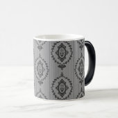 Barokke behangselpapier in grijs magische mok (Voorkant rechts)