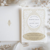  barokke beige bruiloft  bloeit kaart