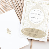  barokke beige bruiloft  bloeit kaart