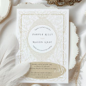  barokke beige bruiloft  bloeit kaart