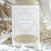  barokke beige bruiloft  bloeit kaart