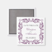 Barokke blad Lijst Save the Date Magnet (Voorkant / Achterkant)