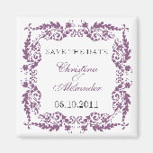 Barokke blad Lijst Save the Date Magnet (Voorkant)