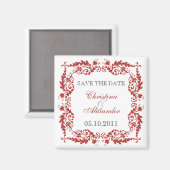 Barokke blad Lijst Save the Date Magnet (Voorkant / Achterkant)