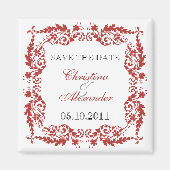Barokke blad Lijst Save the Date Magnet (Voorkant)