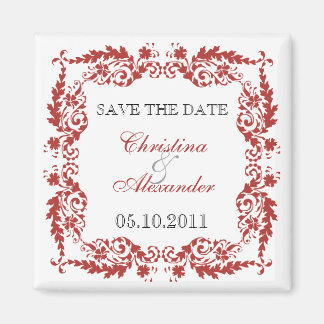 Barokke blad Lijst Save the Date Magnet