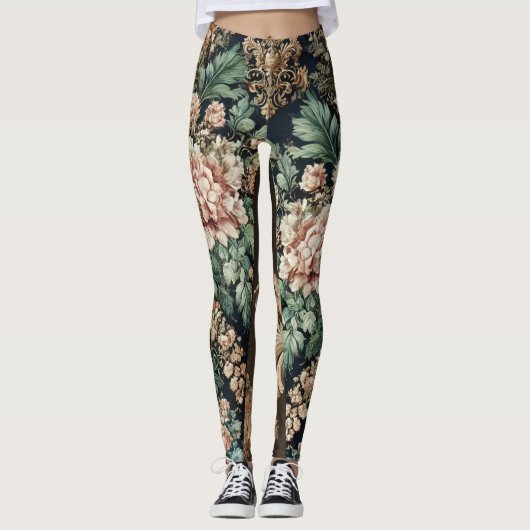 Barokke bloemenelegantie Leggings (Voorkant)