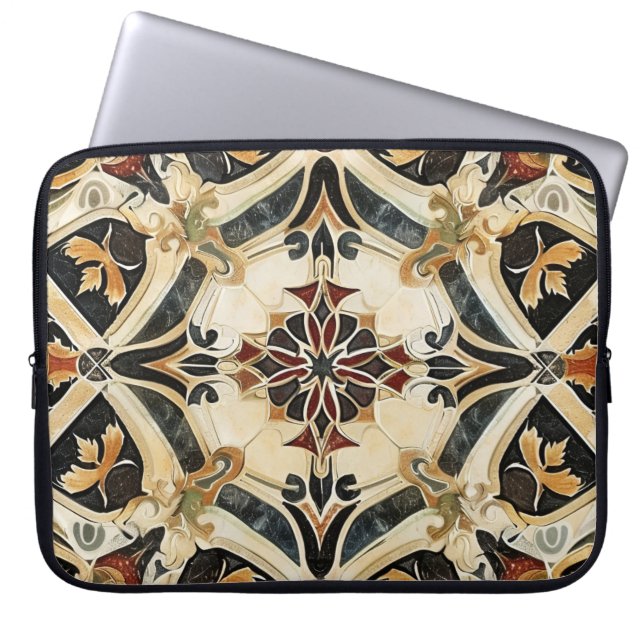 Barokke bloemenharmonie laptop sleeve (Voorkant)