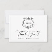 Barokke Bloemenkam Victoriaans bruiloft Bedankkaart (Voorkant)