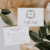 Barokke Bloemenkam Victoriaans bruiloft RSVP Kaartje