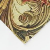 Barokke Bloemenpatroon met Goud, Rood, Groen A Fleece Deken (Hoek)