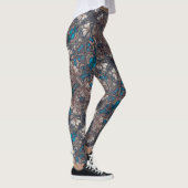 barokke bloemenpatroonprint leggings (Rechts)