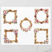 Barokke bloemrijke frame-uitsneden voor scrapbooki
