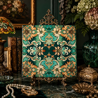 Barokke bloemrijke maximalistische achterwand deco tegeltje