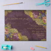 Barokke Bourgogne Blooms & Gold Splatter Decoupage Tissuepapier (Craft)