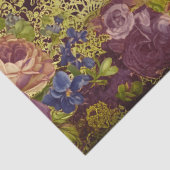 Barokke Bourgogne Blooms & Gold Splatter Decoupage Tissuepapier (Detail)