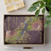 Barokke Bourgogne Blooms & Gold Splatter Decoupage Tissuepapier (Geschenk)