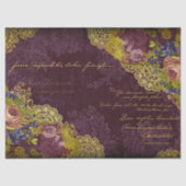 Barokke Bourgogne Blooms & Gold Splatter Decoupage Tissuepapier (Voorkant)