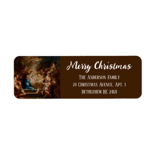 Barokke Christelijke kerststal Etiket (Voorkant)