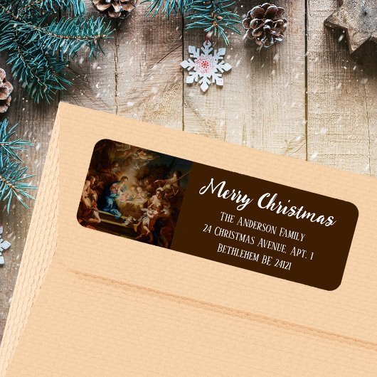 Barokke Christelijke kerststal Etiket