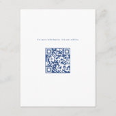 Barokke Crest Franse Blauw Antiek bruiloft Informatiekaartje (Achterkant)