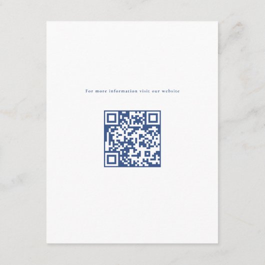 Barokke Crest Franse Blauw Antiek bruiloft Informatiekaartje (Achterkant)