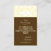 Barokke damast in crème/chocoladebruin visitekaartje (Achterkant)