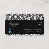 Barokke damast / zwart + wit visitekaartje (Achterkant)