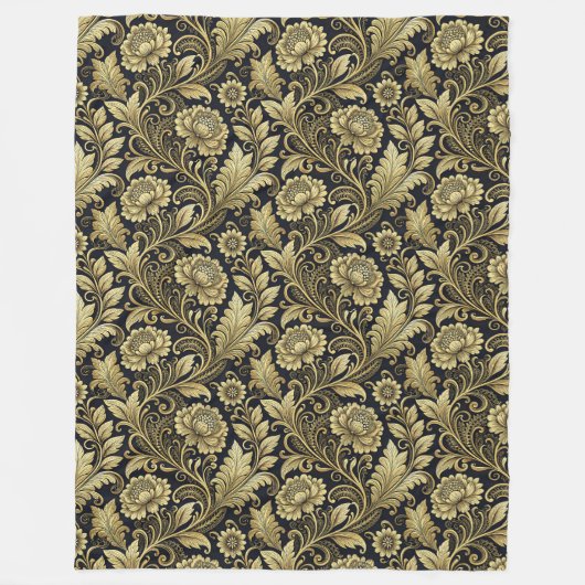 barokke deken in goud en zwart design (Voorkant)