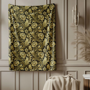 barokke deken in goud en zwart design