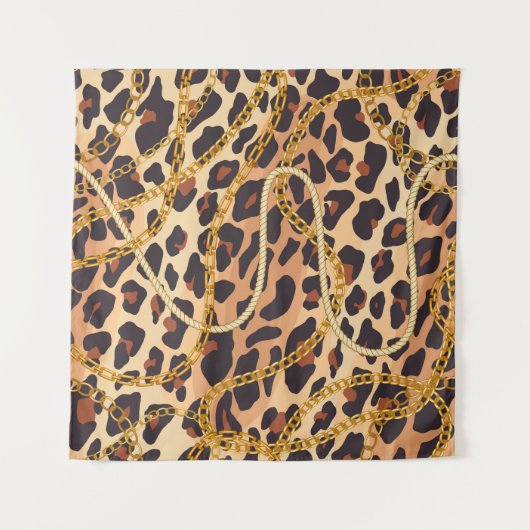 Barokke dierenprint, kettingontwerp wandkleed (Voorkant)