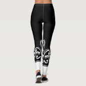 Barokke Dolce Leggings – Zwart-wit Elegantie (Achterkant)